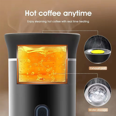 2025 Upgraded 3-in-1 Cordless Coffee Maker - 20Bar Portable for Car/Camping/Home, Capsule/Powder, USB Fast Heat - V.I.P Digital Presence