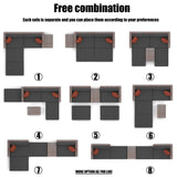 5 Pieces Outdoor Patio Garden Brown Wicker Sectional Conversation Sofa Set - V.I.P Digital Presence