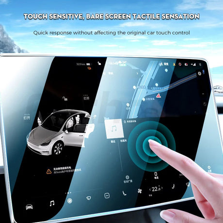 Futhope Tempered Glass Screen Protector For Tesla Model 3 Highland Y 2021-2024 Matte Glare HD Center Control Film Protection - V.I.P Digital Presence