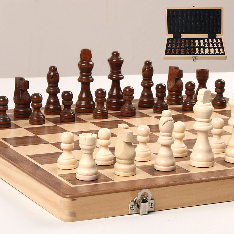 Ajedrez magnético plegable de madera maciza, juego de ajedrez de doble reina, juego de mesa para adultos, rompecabezas para niños, juguete