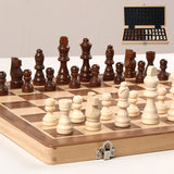 Ajedrez magnético plegable de madera maciza, juego de ajedrez de doble reina, juego de mesa para adultos, rompecabezas para niños, juguete