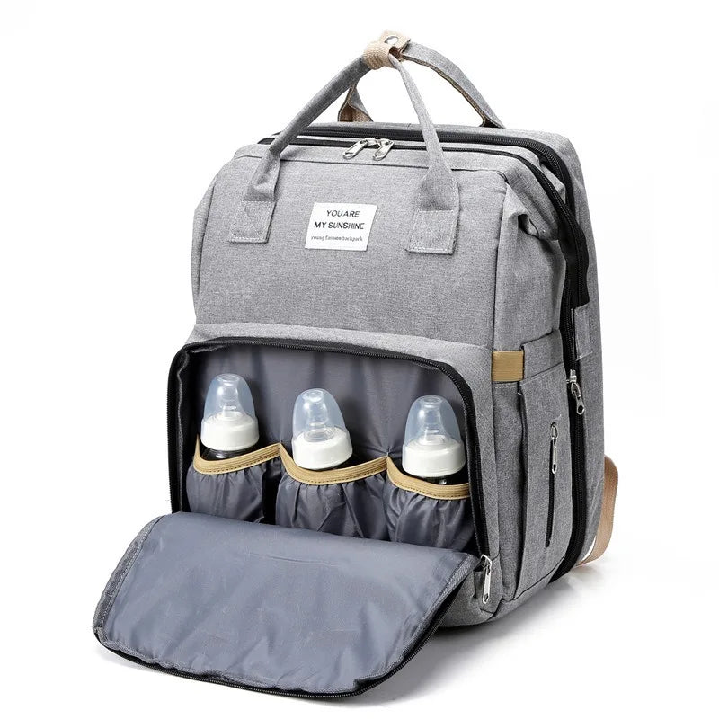 New Outdoor Folding Bag with Baby Can Sleep Mommy Bag Multi-functional Bottle Backpack Diaper Backpack - V.I.P Digital Presence