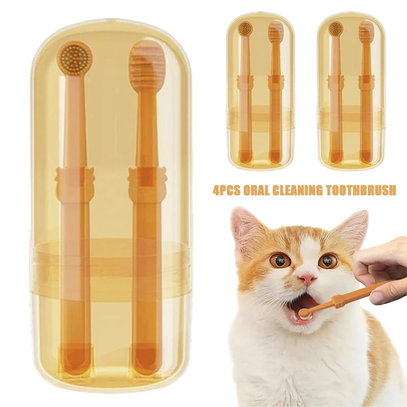Teeth Whitening Dog Cat Silicone Soft Toothbrush Oral Care Puppy Toothbrush Toothpaste Pet Kit Teeth Cleaning Pet Supplies - V.I.P Digital Presence