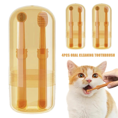 Teeth Whitening Dog Cat Silicone Soft Toothbrush Oral Care Puppy Toothbrush Toothpaste Pet Kit Teeth Cleaning Pet Supplies - V.I.P Digital Presence