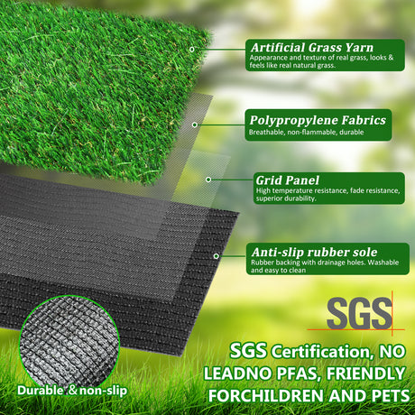 3FTX5FT Outdoor Artificial Grass Runway Blanket, Thick and Realistic Fake Grass Roll Decoration 1.38 "Pile Height - V.I.P Digital Presence