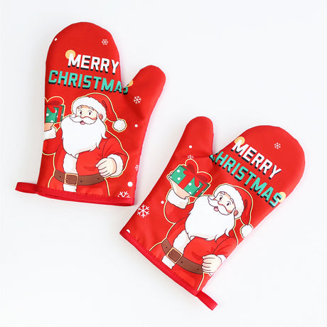 Christmas series insulated gloves, oven gloves, kitchen baking oven gloves, insulated and heat-resistant gloves - V.I.P Digital Presence