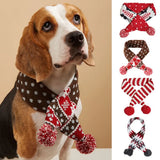 Christmas Dog Scarf Knitted Elk Scarf Striped Hair Ball Pet Scarf Outdoor Winter Warm Cat Dog Scarves Puppy Collar Pet Supplies - V.I.P Digital Presence
