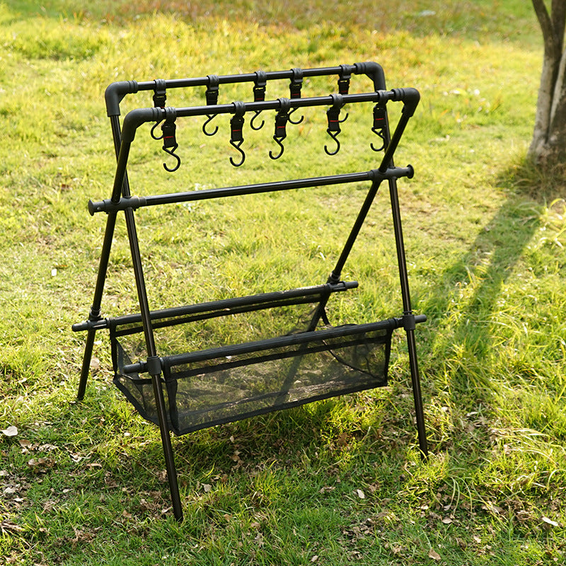 Estante plegable para acampar al aire libre, tendedero para coche de camping, red de secado, tendedero, estante de almacenamiento