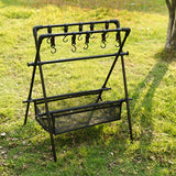 Estante plegable para acampar al aire libre, tendedero para coche de camping, red de secado, tendedero, estante de almacenamiento