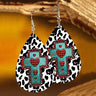 PU Leather Iron Hook Teardrop Earrings - V.I.P Digital Presence