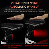 Intelligent induction brake bicycle taillight road mountain bike charging warning riding equipment square red taillight - V.I.P Digital Presence