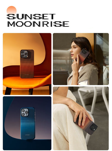 PITAKA is suitable for Apple 15promax magnetic sunset moonrise Kevlar floating aramid high-end magsafe carbon fiber mobile phone case - V.I.P Digital Presence