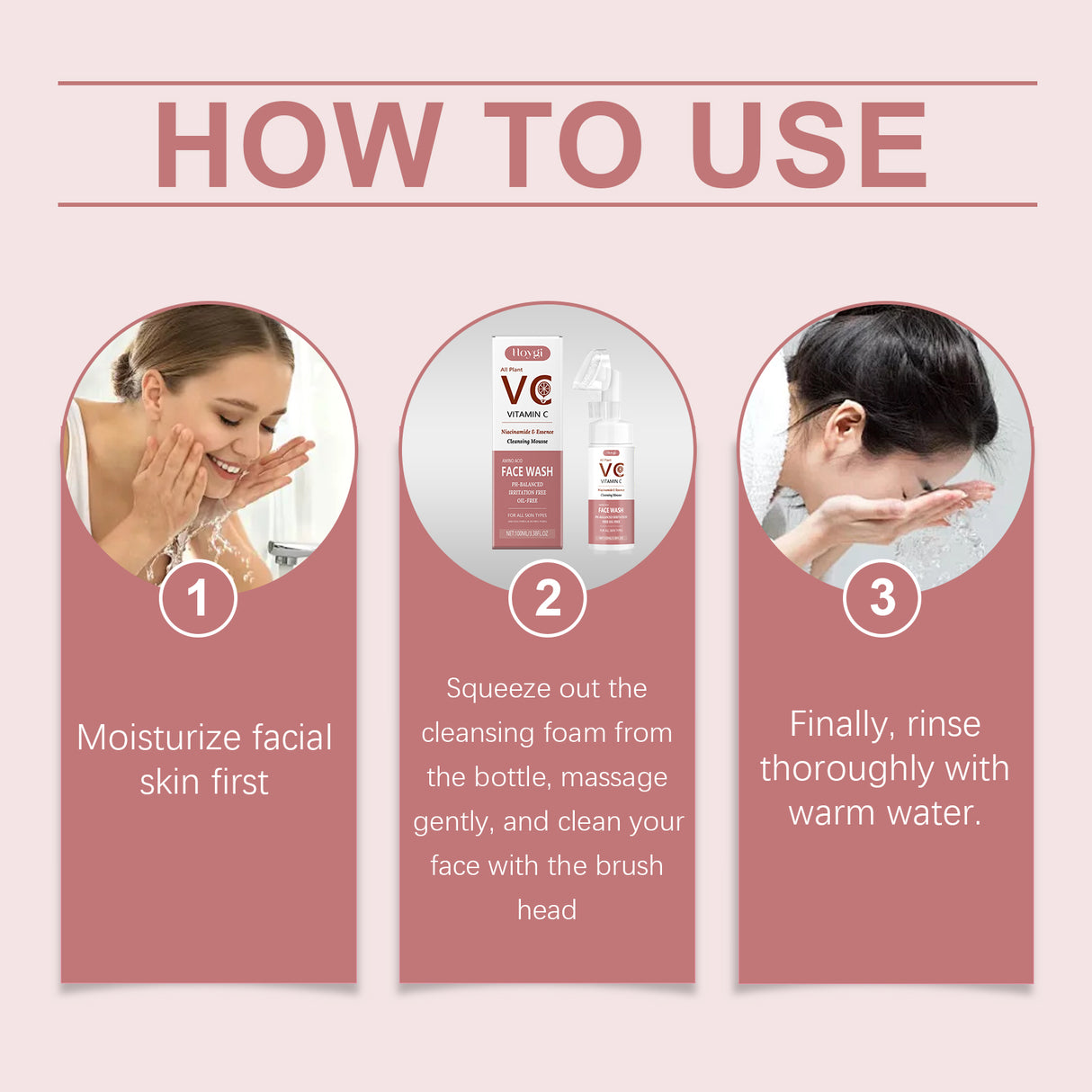 Vitamin C Foam Cleanser Gentle Moisturizing Hydrating Lotion Cleanser For Facial Skin