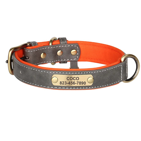 Personalized Dog Collar Leash Set Custom PU Leather Dogs Tag Collars Free Engraved Nameplate For Small Medium Large Dogs Pitbull - V.I.P Digital Presence