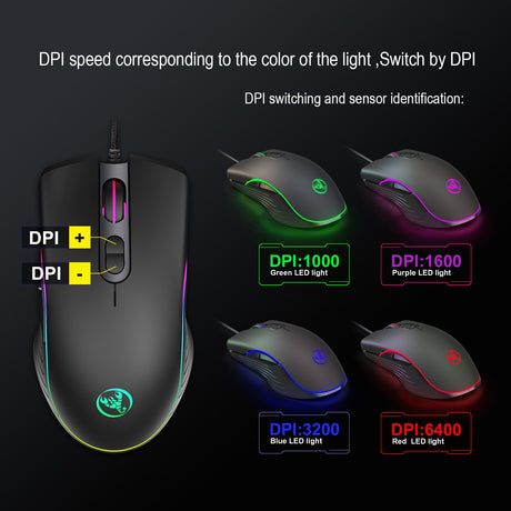 Wired gaming mechanical mouse glowing RGB PUBG e-sports computer laptop USB mouse - V.I.P Digital Presence