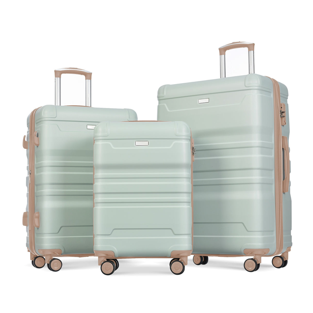 Luggage Sets New Model Expandable ABS Hardshell 3pcs Clearance Luggage (grey green)