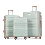 Luggage Sets New Model Expandable ABS Hardshell 3pcs Clearance Luggage (grey green)