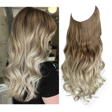 One-piece women's hair extension piece with abundant hair volume U-shaped fishing line invisible and natural long curly hair - V.I.P Digital Presence