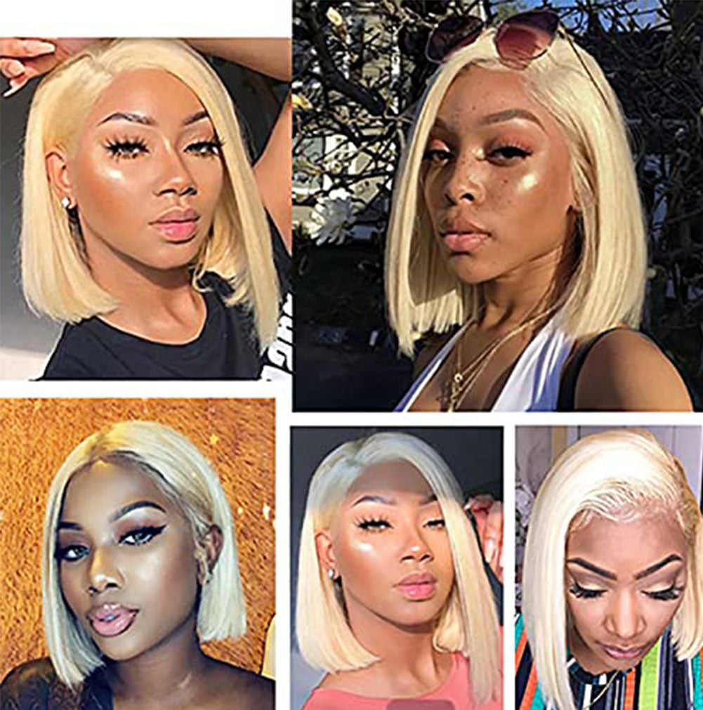 Hand Groove 13*2.5 Chemical Fiber Front Lace Wig Headgear 613# Wave Hair Natural Straight Hairline Wig - V.I.P Digital Presence