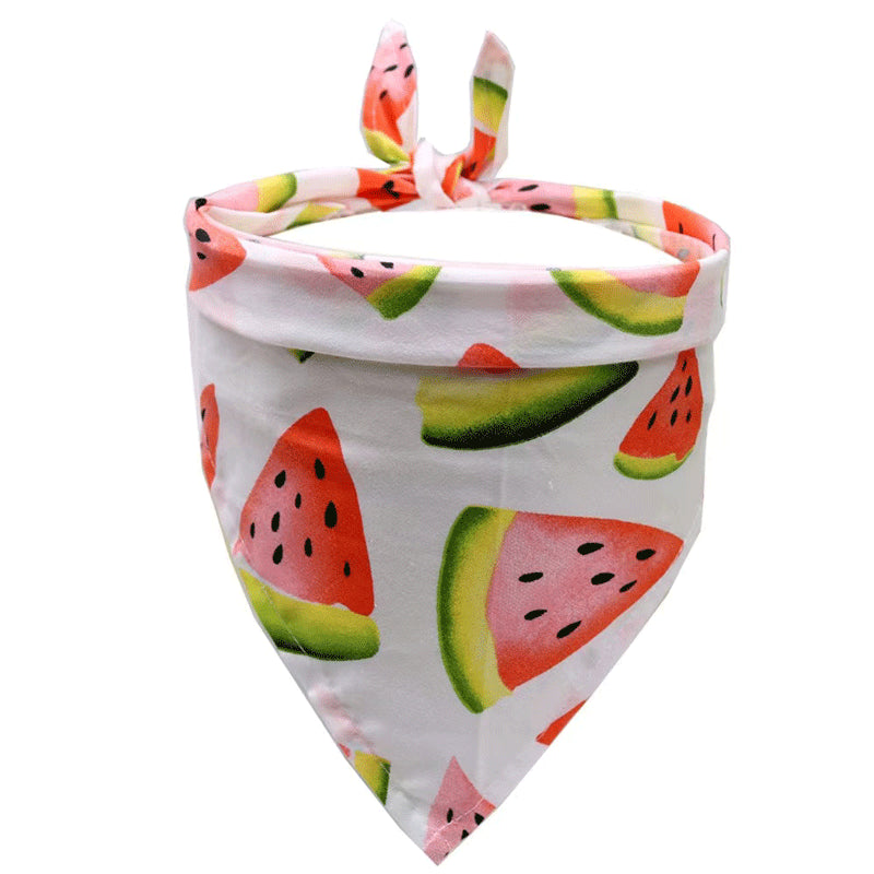 Pet Accessories Summer Pet Drool Towel Fruit Style Pet Scarf Pure Cotton Dog Triangle Scarf - V.I.P Digital Presence