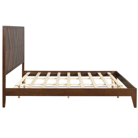 Mid-Century Modern Platform Bed Wood Slat Support with No Box Spring Needed,King Walnut - V.I.P Digital Presence