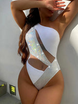 Contrast Panel One-Piece Swimsuit - V.I.P Digital Presence