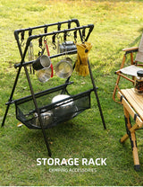 Estante plegable para acampar al aire libre, tendedero para coche de camping, red de secado, tendedero, estante de almacenamiento