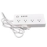 Regleta de enchufes inteligente, extensión con WiFi y múltiples tomas de corriente, 4 USB y 4 enchufes de CA con control individual de Tuya. 