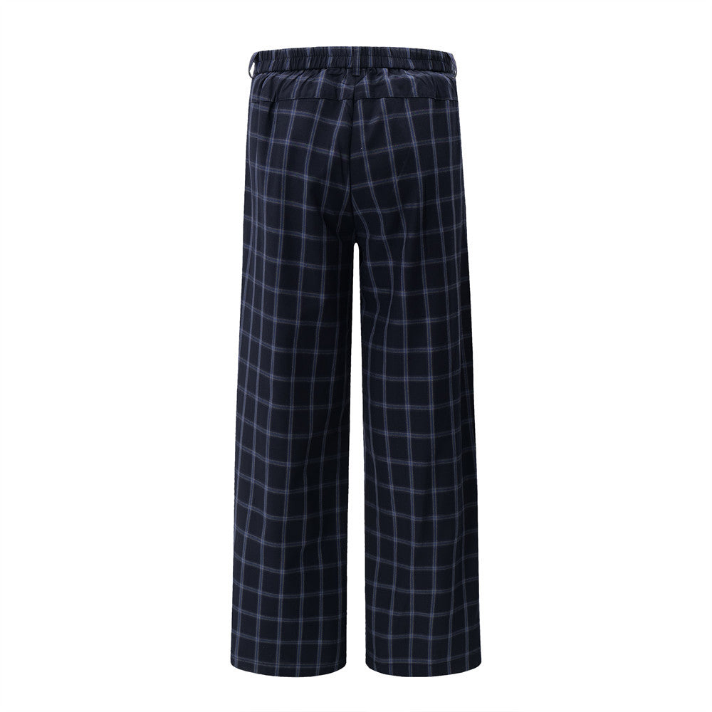 Street Trend Retro Plaid Casual Pants Men's Sportswear High Street Vibe Loose Plaid Wide Leg Straight Trousers - V.I.P Digital Presence