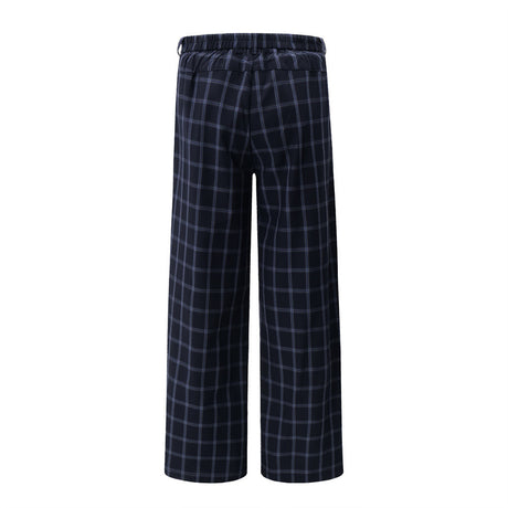 Street Trend Retro Plaid Casual Pants Men's Sportswear High Street Vibe Loose Plaid Wide Leg Straight Trousers - V.I.P Digital Presence