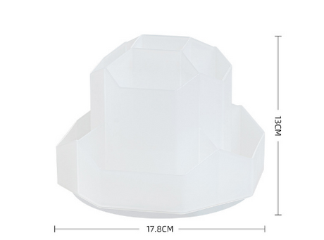 Large capacity rotatable pen holder plastic storage box rotating desktop stationery multifunctional office - V.I.P Digital Presence