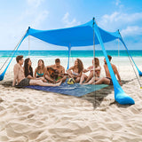 Family beach tent, large pop-up parasol, beach shelter, sun shade. Stable poles with portable carry bag. Outdoor shade. - V.I.P Digital Presence