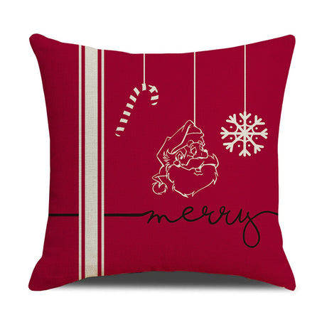 Pink cartoon Christmas linen pillowcase, sofa cushion, home goods pillowcase - V.I.P Digital Presence