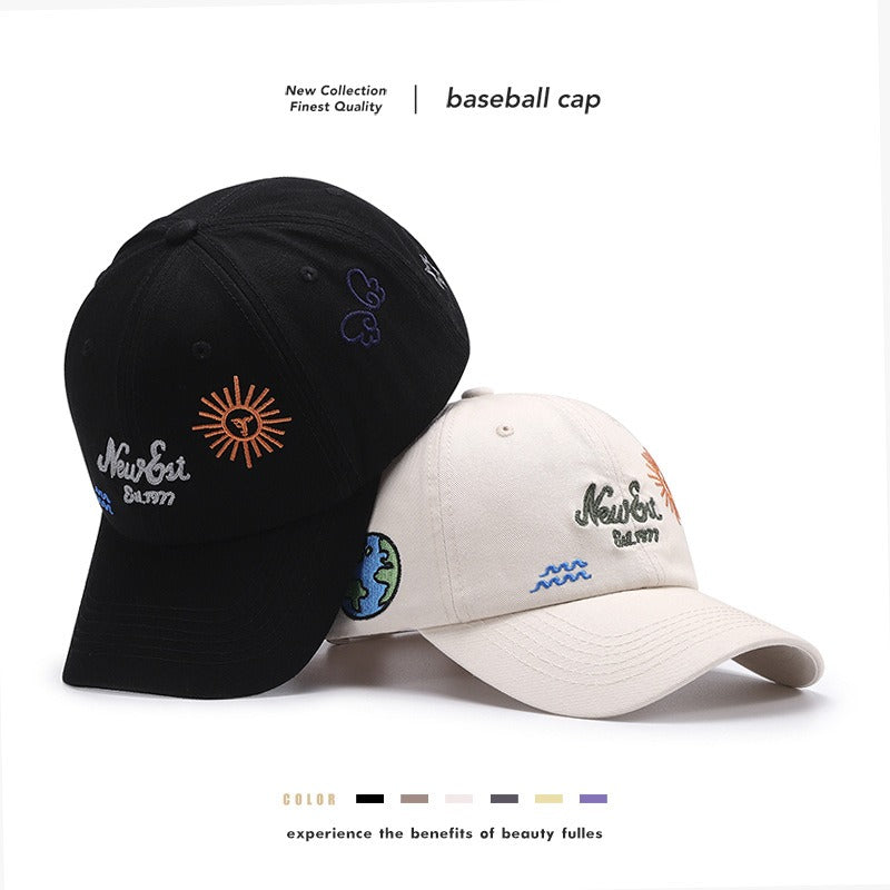Gorra de béisbol con visera curva para exteriores, versátil, sencilla, con bordado de letras, con borde cruzado y protector solar, color negro para mujer