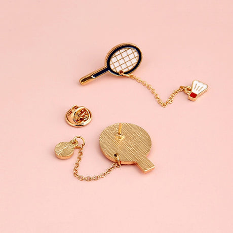 Fashion Cartoon Badminton Brooch pin Badge Sports Equipment table Tennis Fashion Jewelry Wholesale Gift athletes - V.I.P Digital Presence