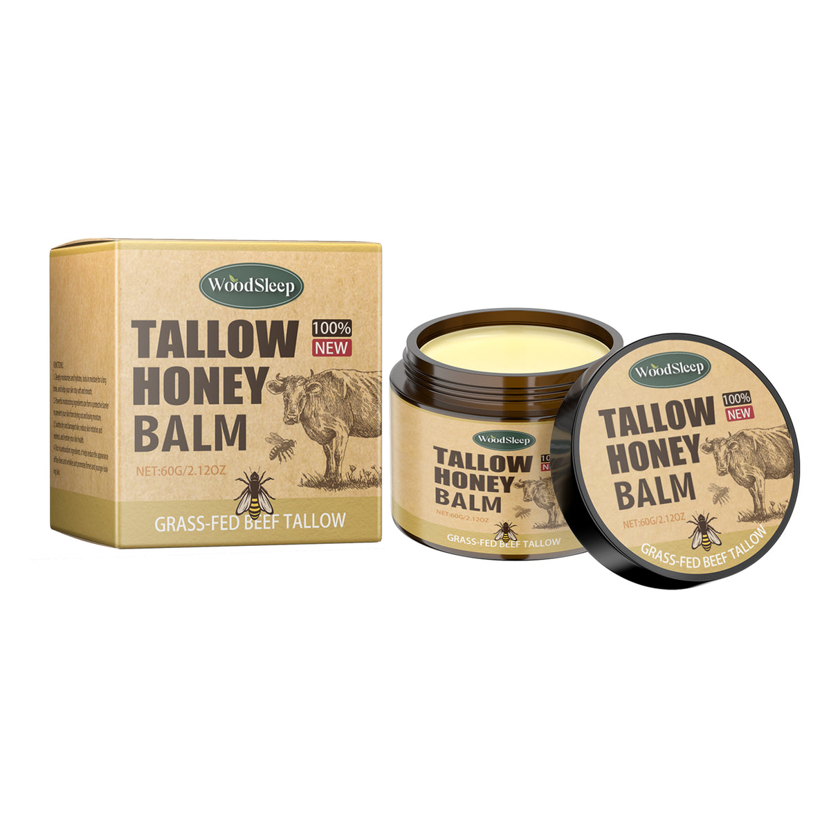Tallow Honey Facial Moisturizer Hydrating Moisturizing Gentle Care Skin Cream
