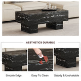 The black coffee table has patterns Modern rectangular table suitable for living rooms and apartments  43.3"*21.6"*17.2"