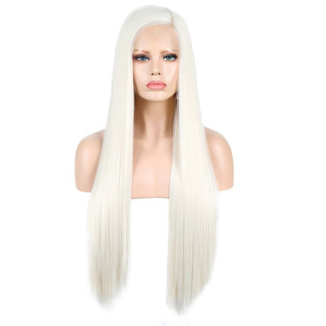 13*2. 60# Chemical Fiber Front Lace Wig Headgear Long Straight Hair Natural Hairline Wig - V.I.P Digital Presence