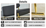 PU material cushioned rocking chair unique rocking chair cushioned seat black backrest rocking chair and gold metal legs