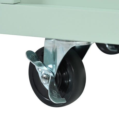 Kitchen trolley, cabinet door internal storage rack with storage cabinet and 3 dining room drawers, mint green - V.I.P Digital Presence