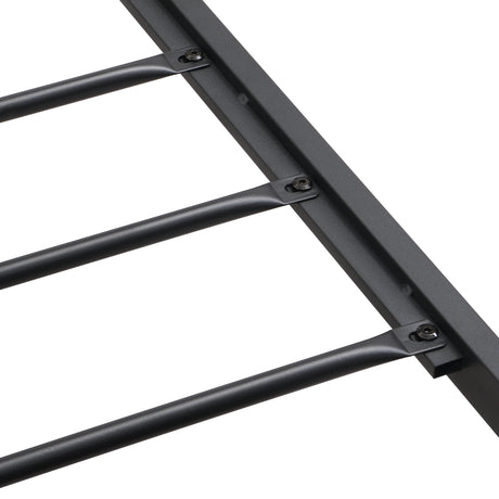 Industrial extra large bed frame with LED lights and 2 USB ports, extra large bed frame with storage space, rural brown color - V.I.P Digital Presence