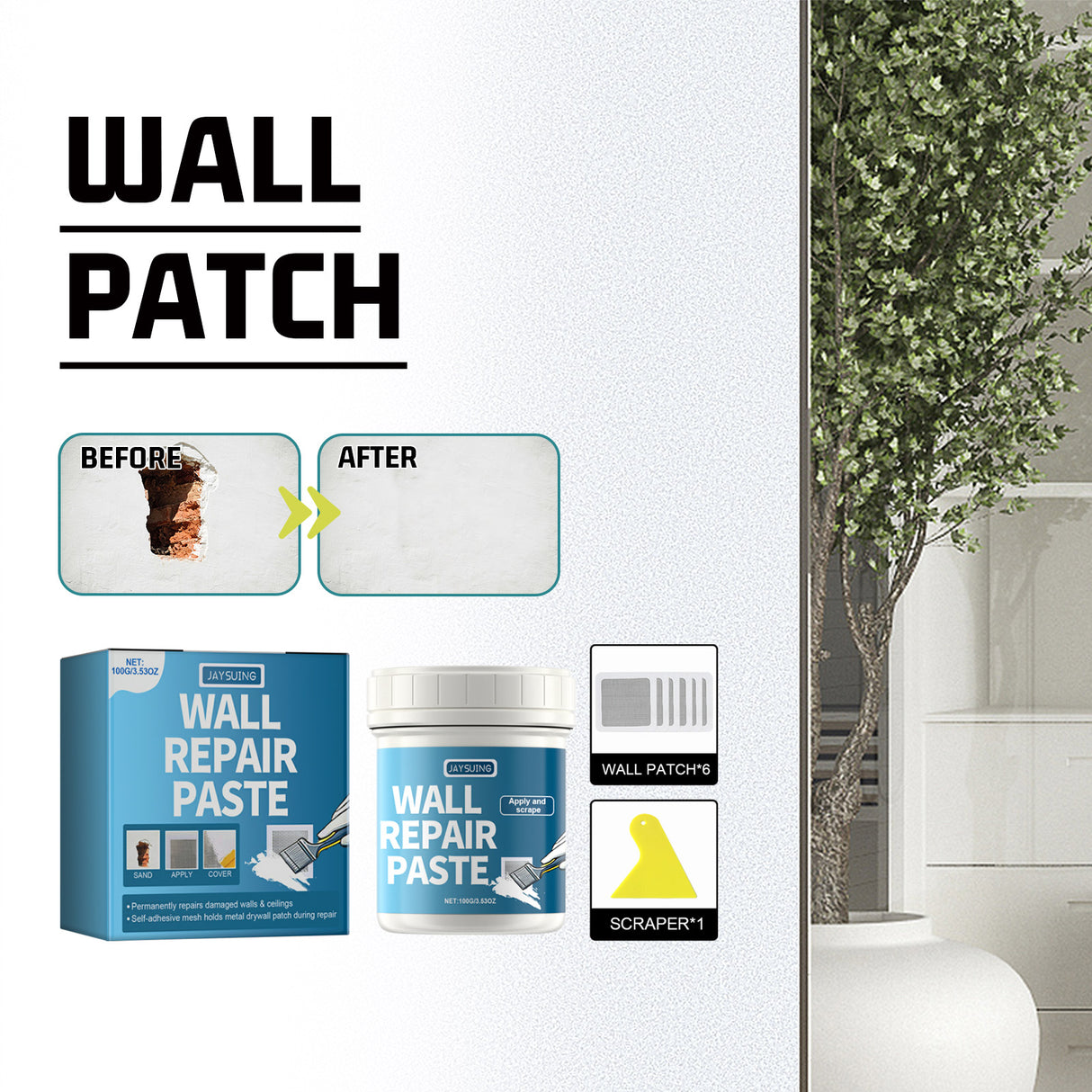 Wall Leak Fill Repair Plaster Set Home Wall Repair Cover Stain Reconditioning Paint - V.I.P Digital Presence