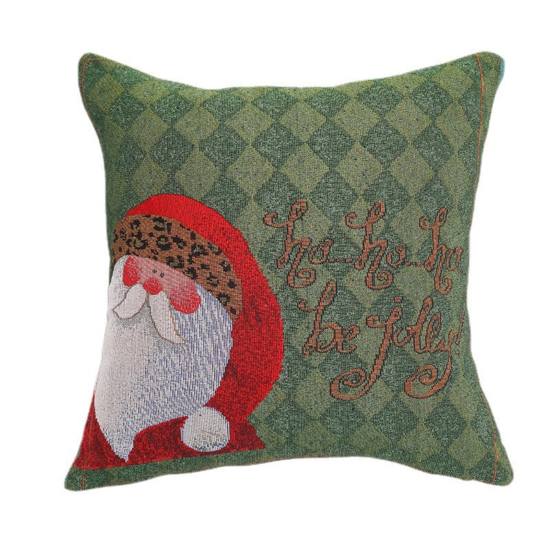 Christmas Pillow Cover (without core) Woven Cartoon Elk Snowman European and American Festival Cushion Sofa - V.I.P Digital Presence