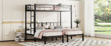 Twin over Twin & Twin Bunk Beds for 3, Twin XL over Twin & Twin Bunk Bed Metal Triple Bunk Bed, Black - V.I.P Digital Presence