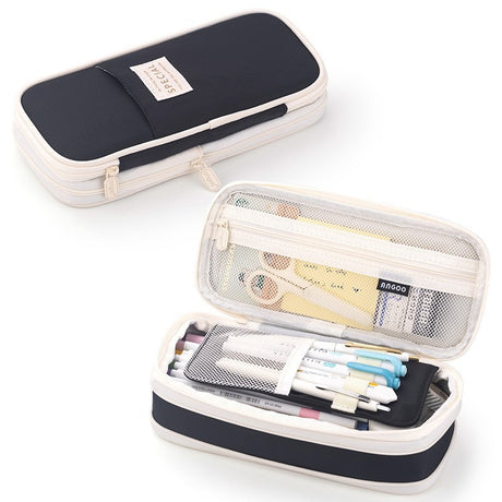 Macaron color block can transform into a large capacity upgraded pencil case stationery - V.I.P Digital Presence