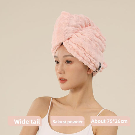 French Style Dry Hair Cap for Adults, Extra Large and Thick, Strong Water Absorption, Quick Drying Hair Care, One-Piece Head Wrap Dry Hair Towel - V.I.P Digital Presence