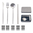 304 stainless steel portable tableware steak knife fork spoon chopsticks detachable folding tableware set - V.I.P Digital Presence