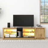 ModernTV stand suitable for TVs under 80 inches, media console with multifunctional storage, and LED lights - V.I.P Digital Presence