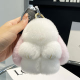 Cute Rex Rabbit Fur Doll Bunny Car Keychain Pendant Mini Bag Plush Dead Ornament Rabbit - V.I.P Digital Presence