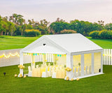 Sannwsg Party Tent -10x20FT Heavy duty Tent with Removable Side, Wedding Exclusive Holday Bithday BBa Backyard Evening Tent - V.I.P Digital Presence
